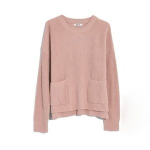 Madewell Patch Pocket Pullover Blush Pink Sweater